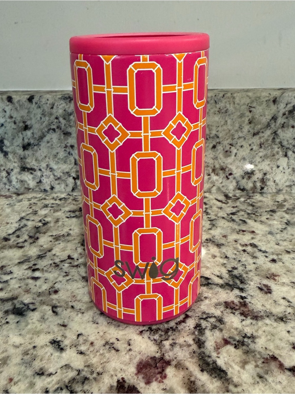 SWIG Life Insulated 12 oz Can Cooler  - Pink & Orange